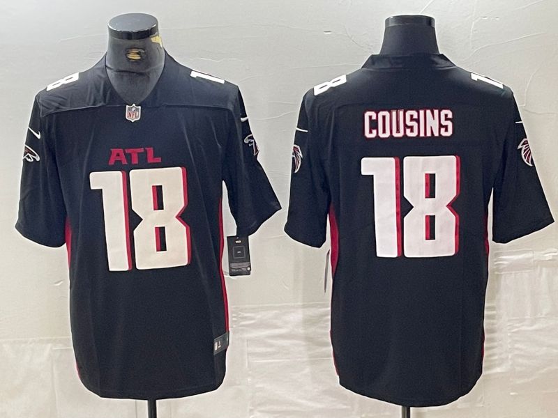 Men Atlanta Falcons 18 Cousins Black New Second generation 2024 Nike Limited NFL Jersey